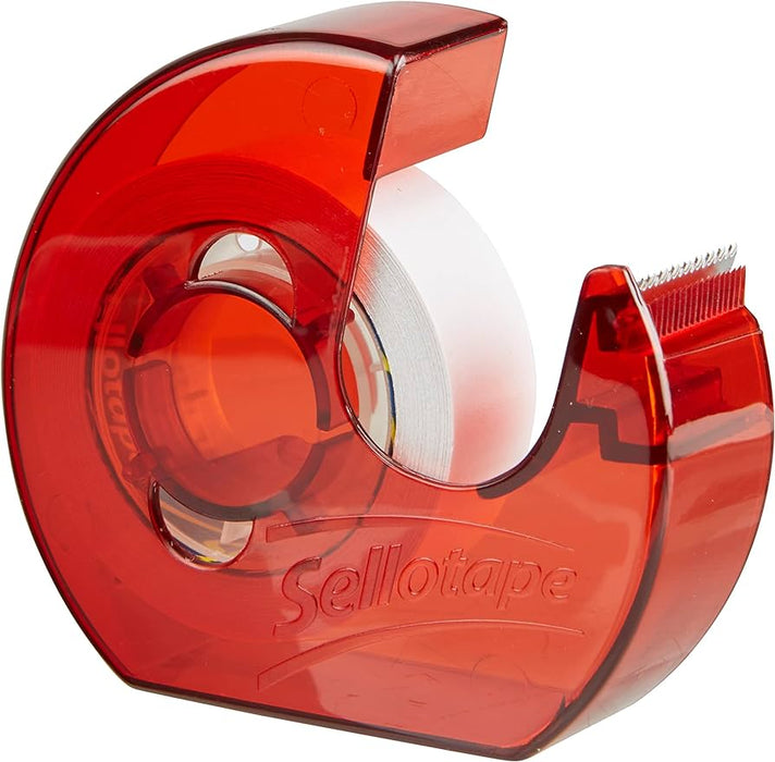 Sellotape Double Sided Tape White and Dispenser 15mm x 5m