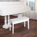 HOMCOM 1 Seat Storage Piano Bench 4 Legs Rubberwood, Composite Board, PU (Polyurethane) White