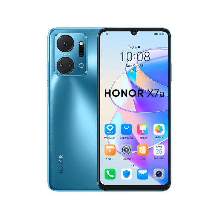 Honor X7a 6.74 Inch MediaTek MT6765H Dual SIM 4GB RAM 128GB Storage Android 12 Mobile Phone Ocean Blue