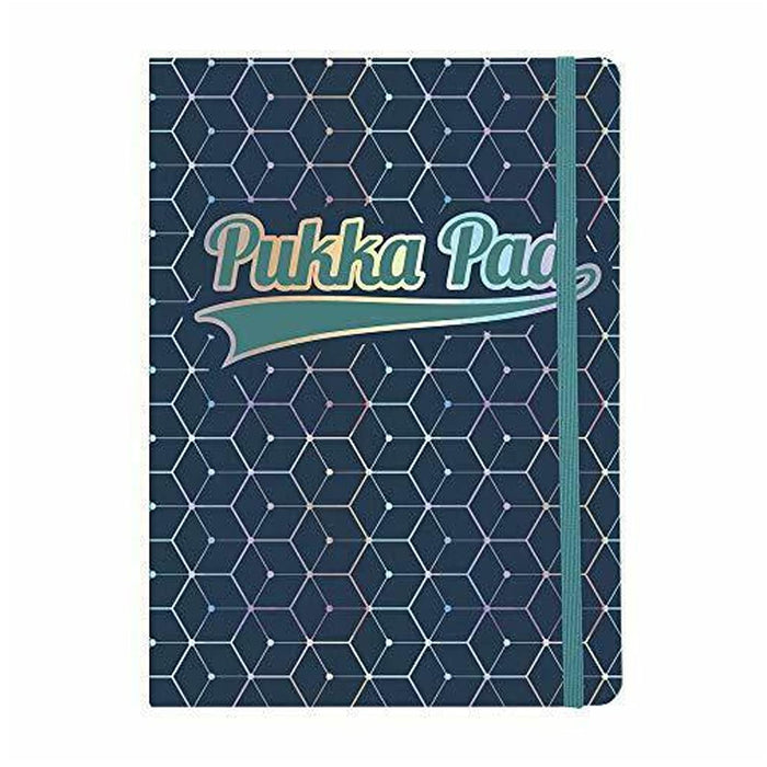 Pukka Pad Journal Glee A5 Ruled Casebound Cardboard Hardback Blue 192 Pages 192 Sheets