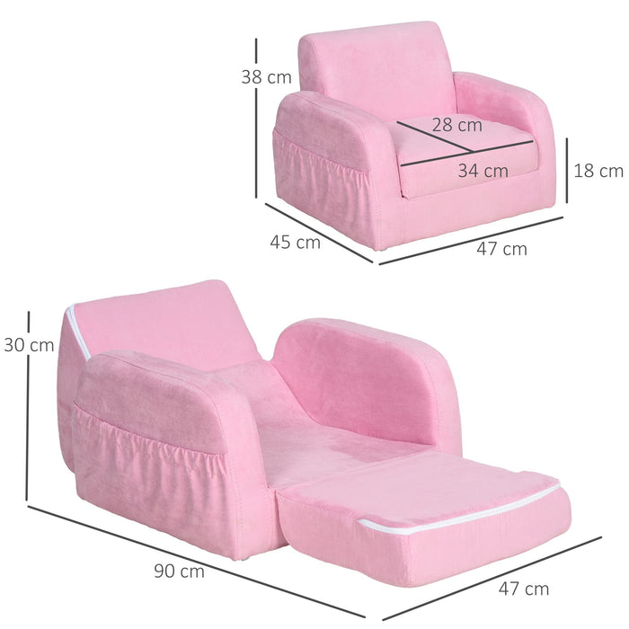 HOMCOM Kids Sofa Pink 380 x 47 mm