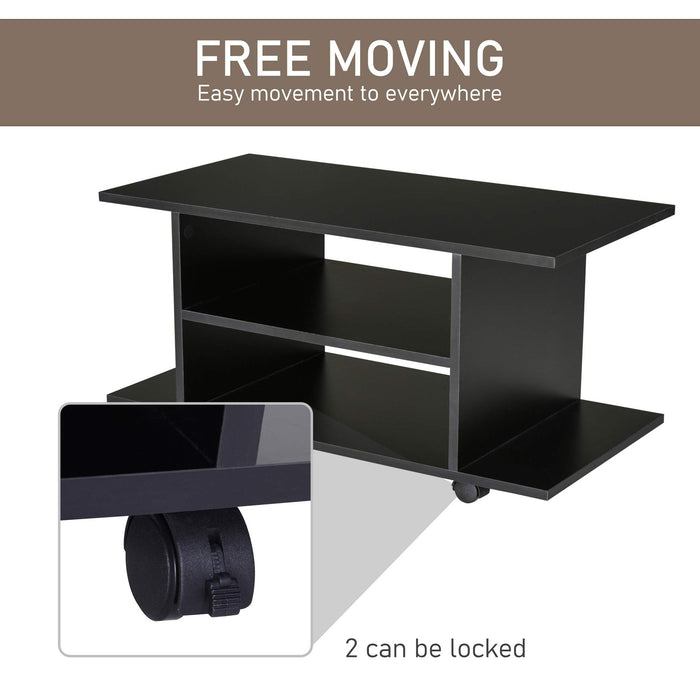 HOMCOM Mobile TV Stand 02-0610 Black 400 x 800 x 400 mm