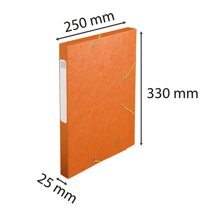 Exacompta Filing Box 18515H A4 Orange 400gsm Pressboard 25 x 33 cm Pack of 25