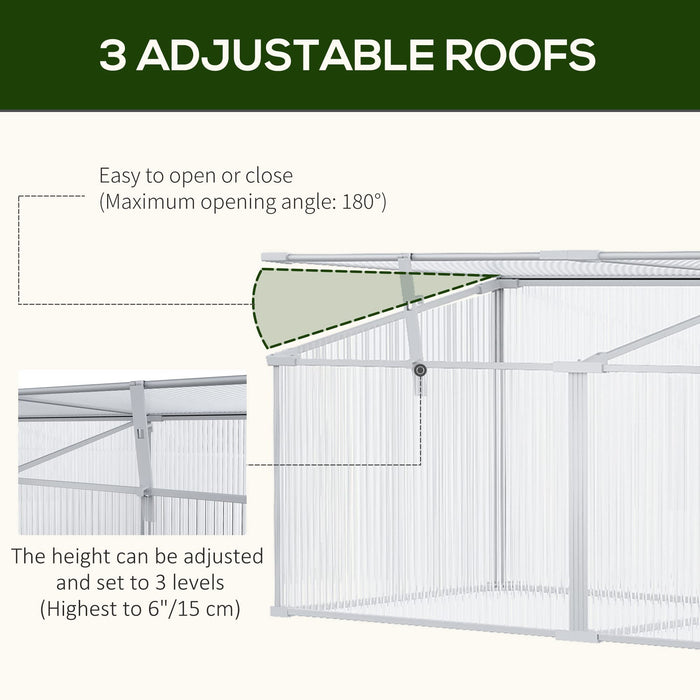 OutSunny Greenhouse Outdoors Waterproof Silver,Transparent 510 mm x 1800 mm x 510 mm