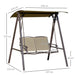 OutSunny Swing Chair Metal, PL (Polyester), Texteline Brown 1,250 x 1,470 x 1,700 mm