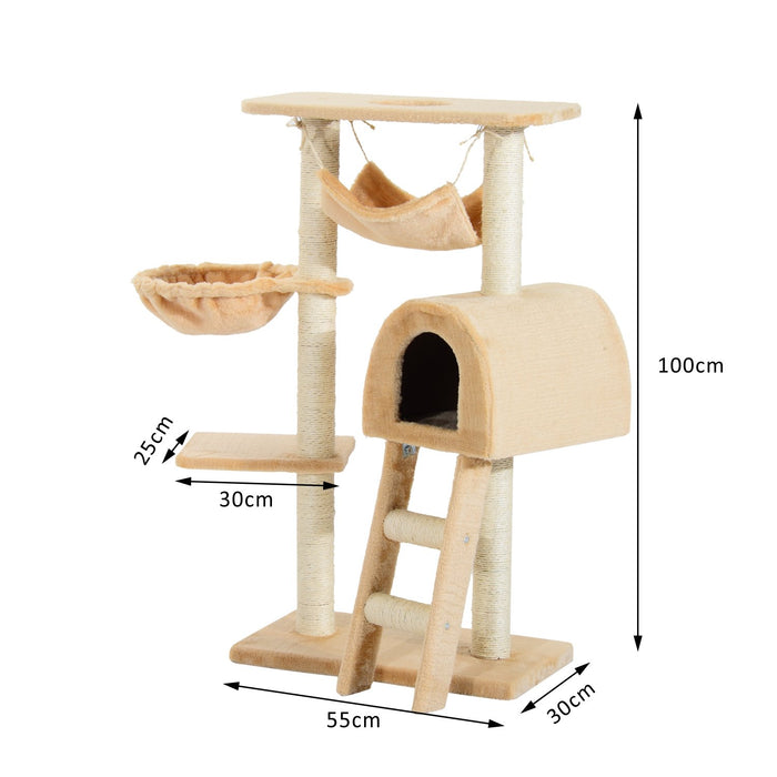 PawHut Cat Tree Deep Beige 300 mm x 550 mm x 1000 mm