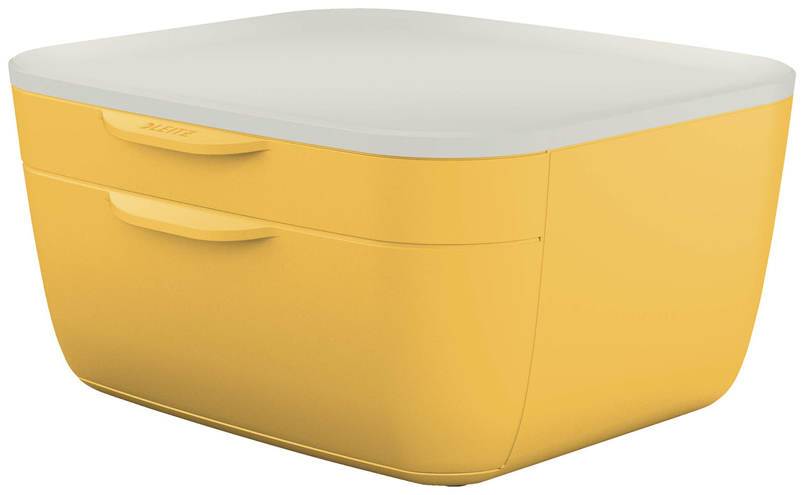 Leitz Cosy Desk Drawer Cabinet 5357 2 Drawers A4 Yellow 27.5 x 14.3 x 25.1 cm