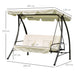 OutSunny 3 Seater Swing Bench Cream, White