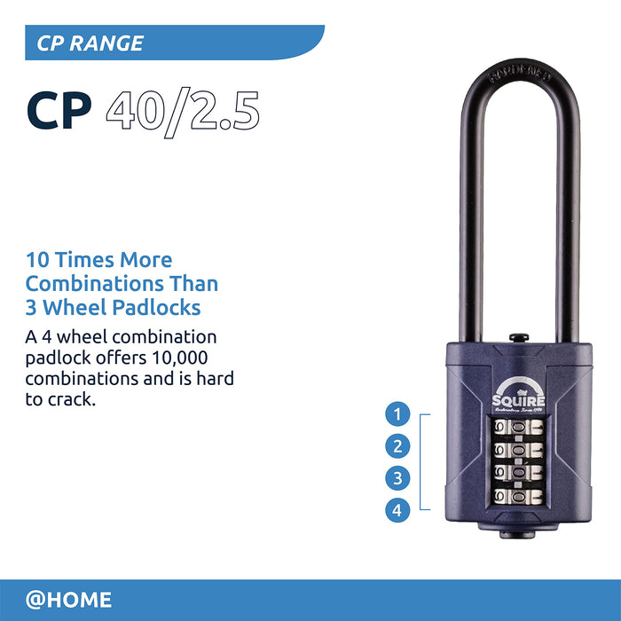 SQUIRE Combination Padlock CP40/2.5 Hardened Steel