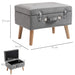 HOMCOM Elegant Velvet Footstool Pouffe Storage Grey