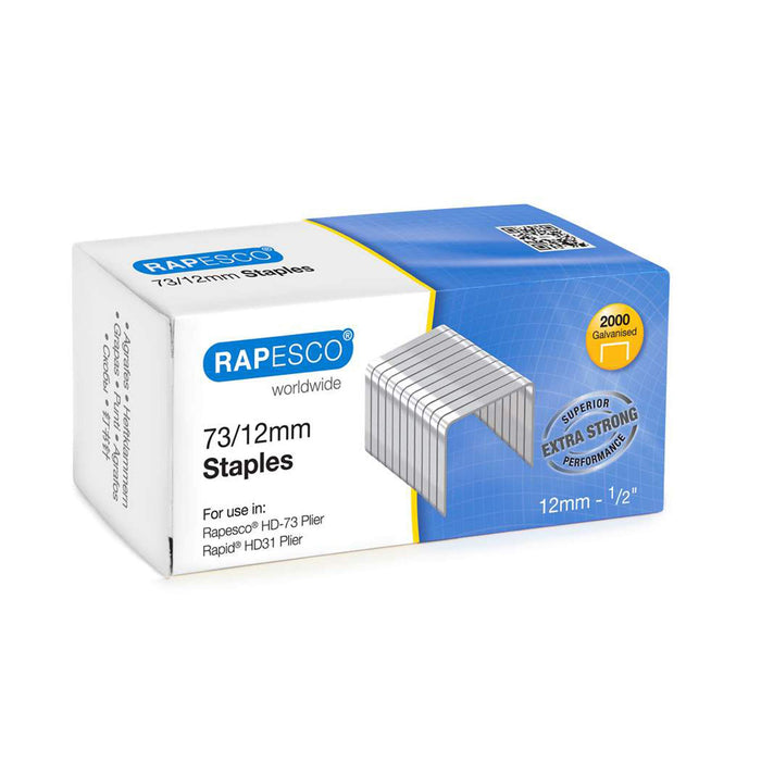 Rapesco Staples 73/12 1261 Steel Silver Pack of 2000