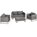 OutSunny Set Rattan Outdoor Furniture Deep Grey