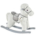 HOMCOM Kids Plush Ride-On Rocking Horse with Plush Toy Animal Sounds White