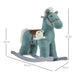 HOMCOM Kids Plush Ride-On Rocking Horse with Plush Toy Animal Sounds Blue