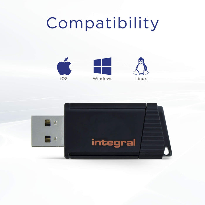 Integral USB 2.0 Flash Drive Pulse 32 GB Black, Orange