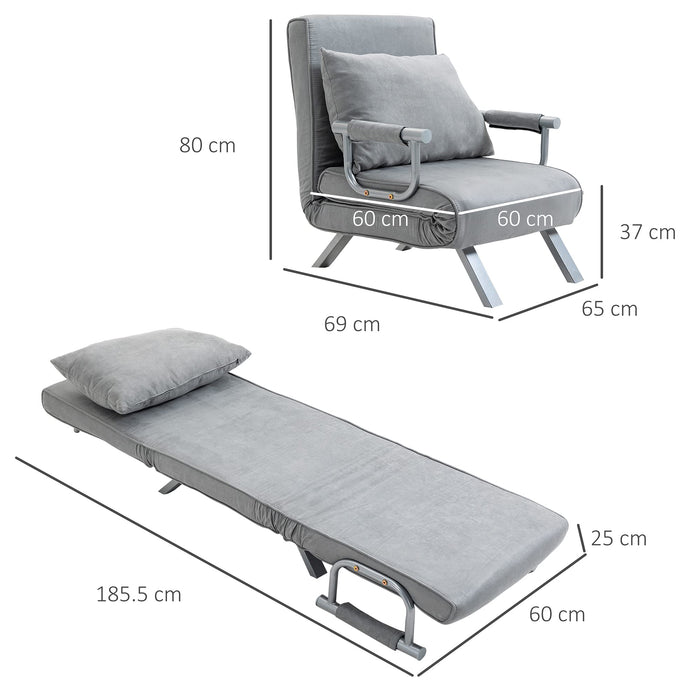 HOMCOM Sofa Bed Grey 690 x 800 mm