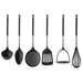 MasterChef Utensil Set incl. Slotted Turner, Ladle, Spoon, Skimmer, Potato Masher & Whisk Black