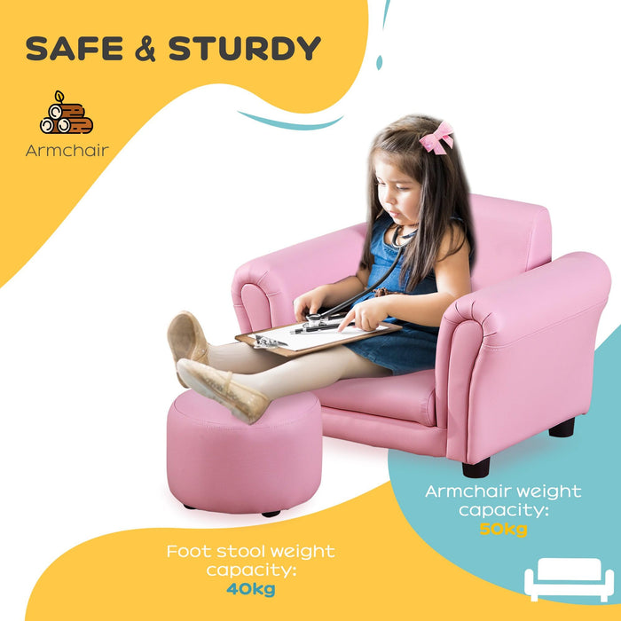 HOMCOM Kids Sofa Pink 410 x 54 mm