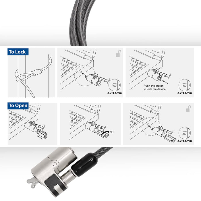 ACT Laptop Lock Nano AC9040 Grey 2000 mm