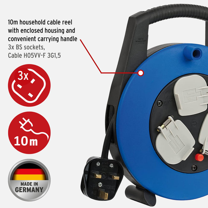 brennenstuhl Cable Reel Black,Blue 10m