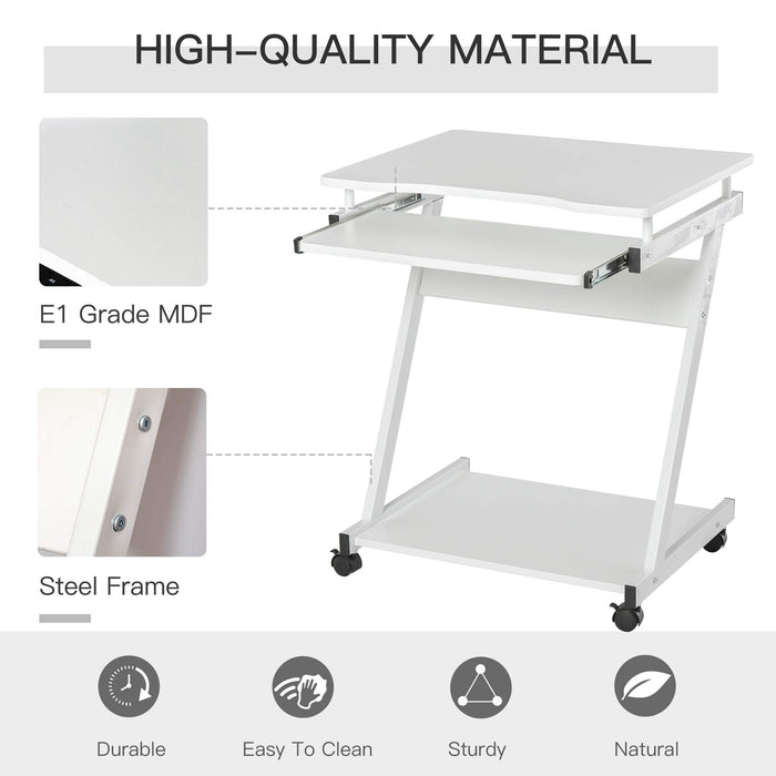 HOMCOM computer desk White 480 x 730 mm