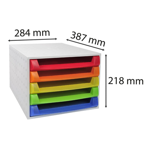 Exacompta Drawer Unit with 5 Drawers The Box Plastic Assorted 28.4 x 38.7 x 21.8 cm