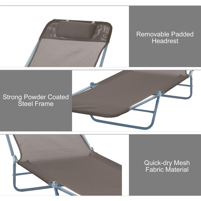 OutSunny Lounge Chair 01-0337 Textilene, Steel Brown