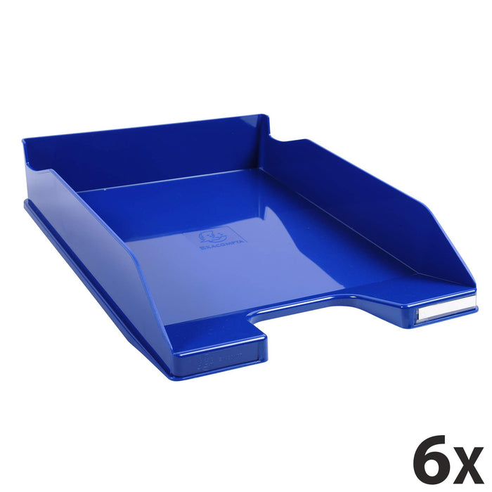 Exacompta Letter Tray Midi Combo Glossy Blue Pack of 6