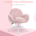 HOMCOM Office Chair Fluffy Fabric Pink