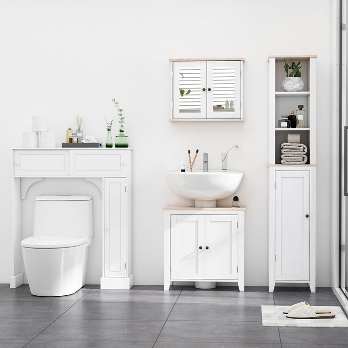 Kleankin Bathroom Storage Cabinet MDF White 300 x 600 mm