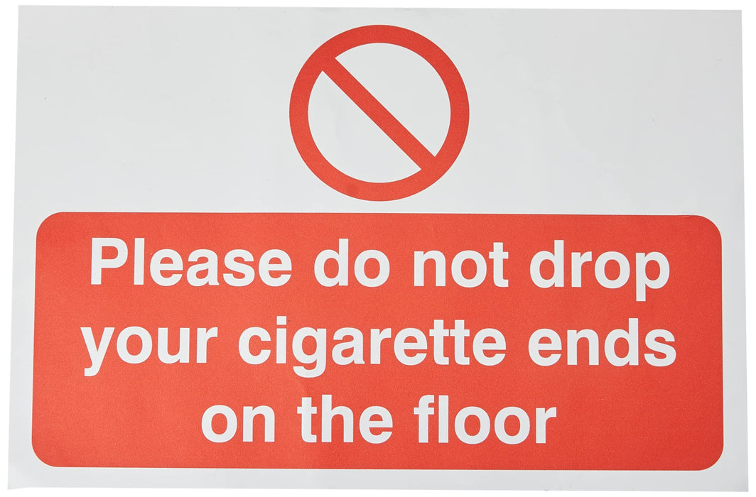 Prohibition Sign Cigarette Ends Vinyl 20 x 30 cm