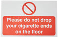 Prohibition Sign Cigarette Ends Vinyl 20 x 30 cm