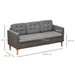 HOMCOM 3 Seater Sofa Grey 620 x 820 mm