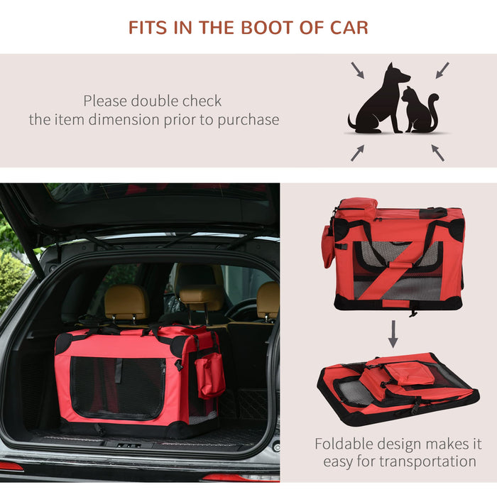 PawHut Pet Travel Carrier Red 420 mm x 600 mm x 420 mm