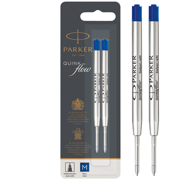 Parker Ballpoint Pen Refill 1950373 Blue Pack 2