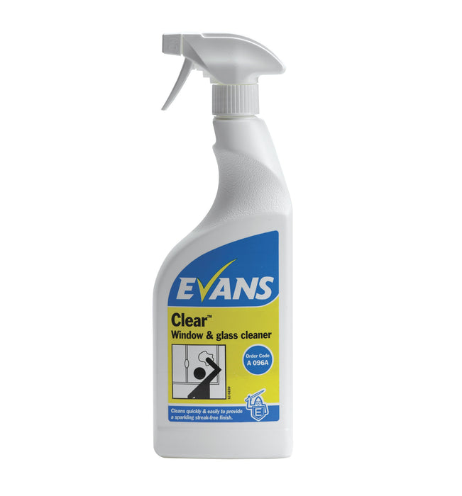 Evans Vanodine Window and Glass Cleaner Clear 750ml Pack of 6