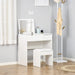 HOMCOM Dressing Table 831-193WT Foam, Glass, Leather, Particle Board White 400 mm x 800 mm x 790 mm