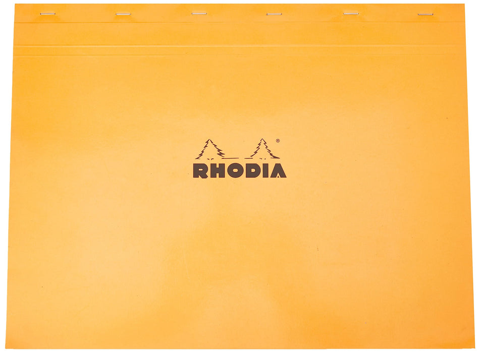 Rhodia Notepad 38200C A3+ Squared Stapled Top Bound Cardboard Soft Cover Orange Perforated 160 Pages