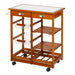 HOMCOM Wooden Kitchen Trolley Cart Drawers, 3 Shelves