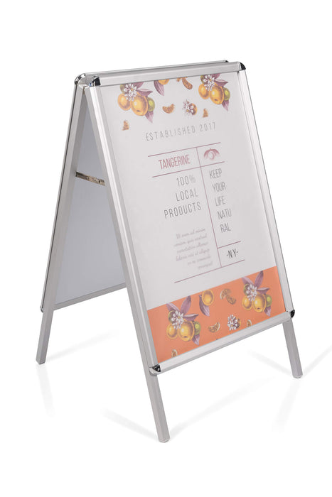 Bi-Office Freestanding Double Sided Pavement Sign A0 1000 X 700 mm Aluminium Silver