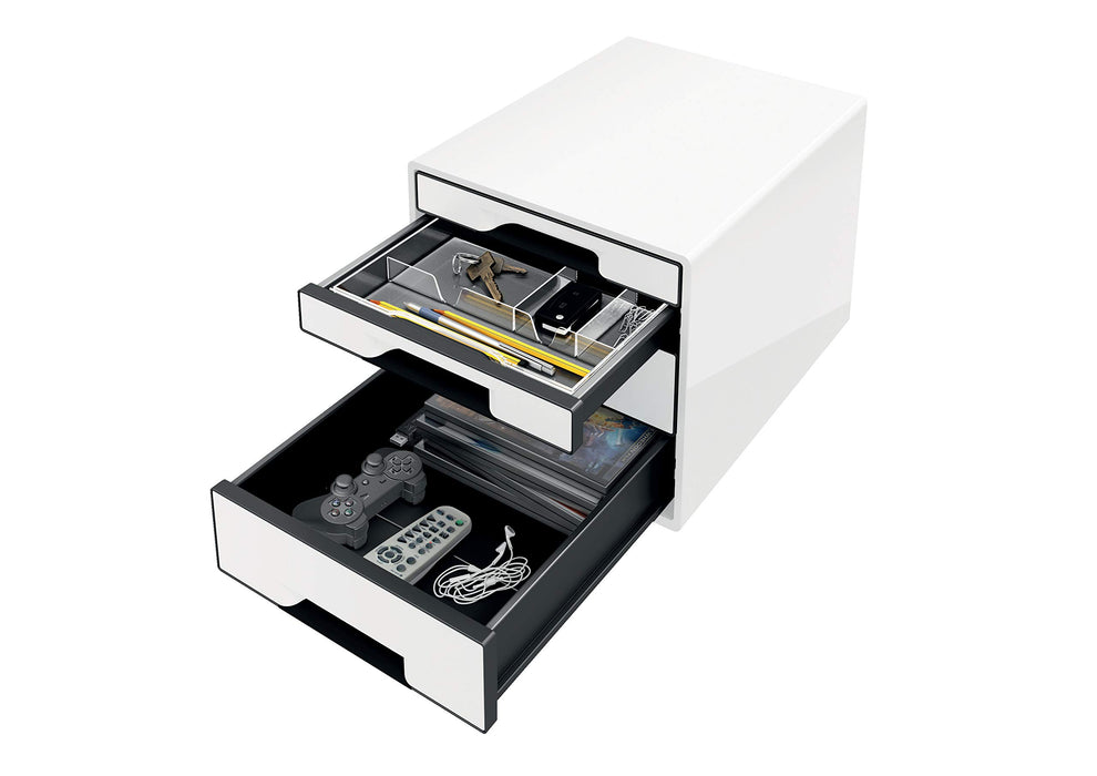 Leitz WOW Drawer Unit 4 52521001 A4+ Plastic Black 28.7 x 36.3 x 27 cm