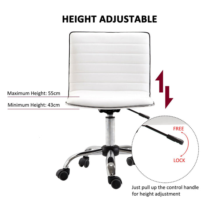 HOMCOM Office Chair 921-075 White 52 (W) x 48 (D) x 90 (H) mm