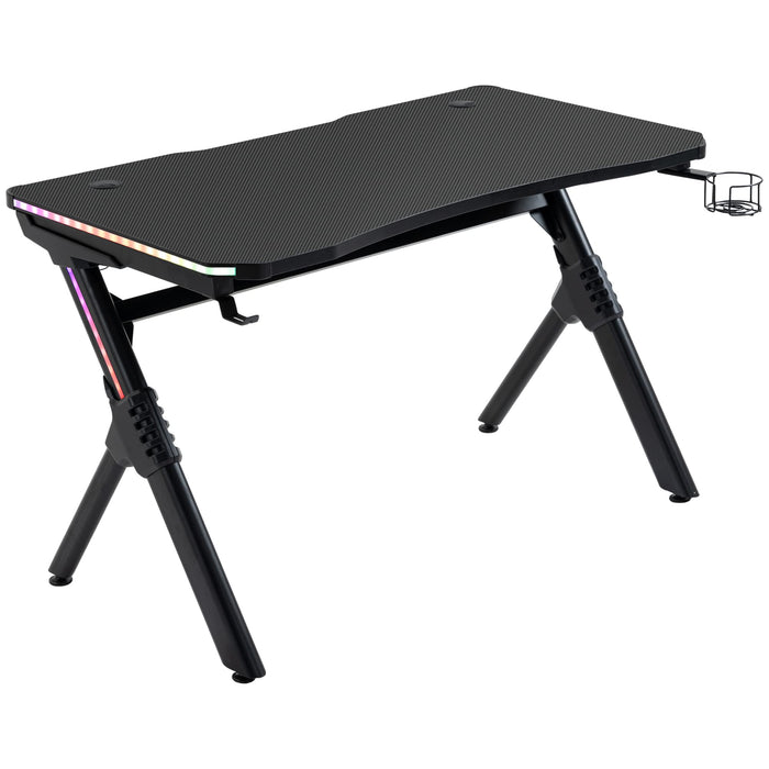 HOMCOM Gaming Desk Steel Black 666 x 750 mm