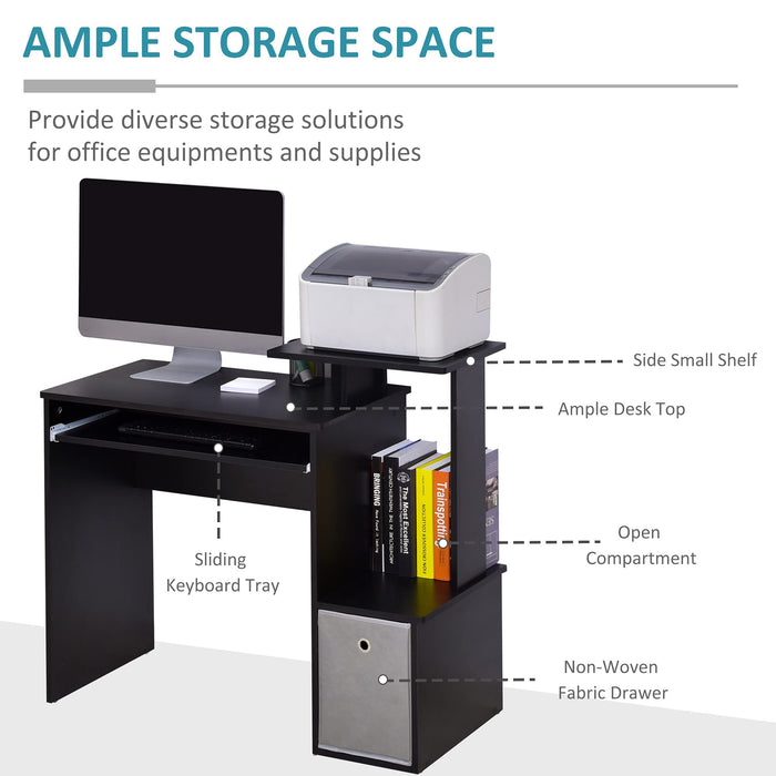 HOMCOM Computer Desk Black 400 x 866 mm