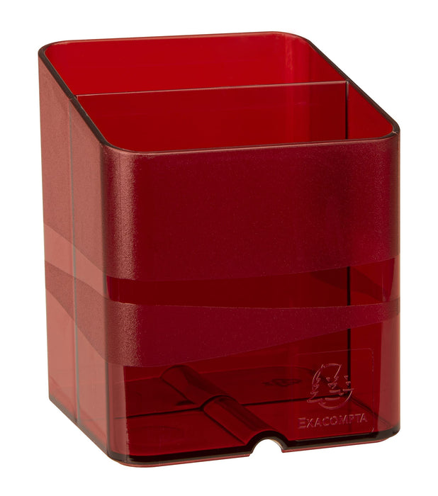 Exacompta Chromaline Pen Box Plastic Red Carmin 7.4 x 7.4 x 9.3 cm