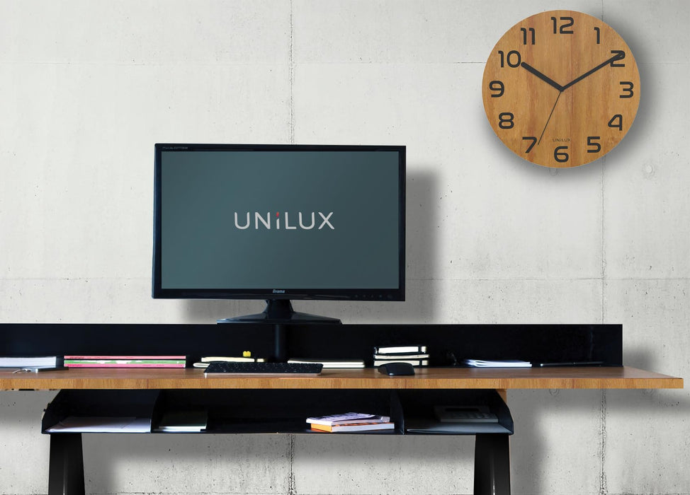 Unilux Clock Palma Black Wood Bamboo 30 cm