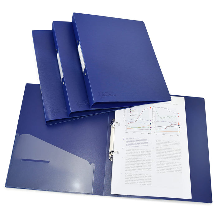 Rapesco Ring Binder 1660 Polypropylene A4 2 ring 35 mm Spine Blue Pack of 4