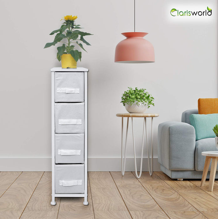 Clarisworld Storage Unit PP-9948WT with 4 Drawers White