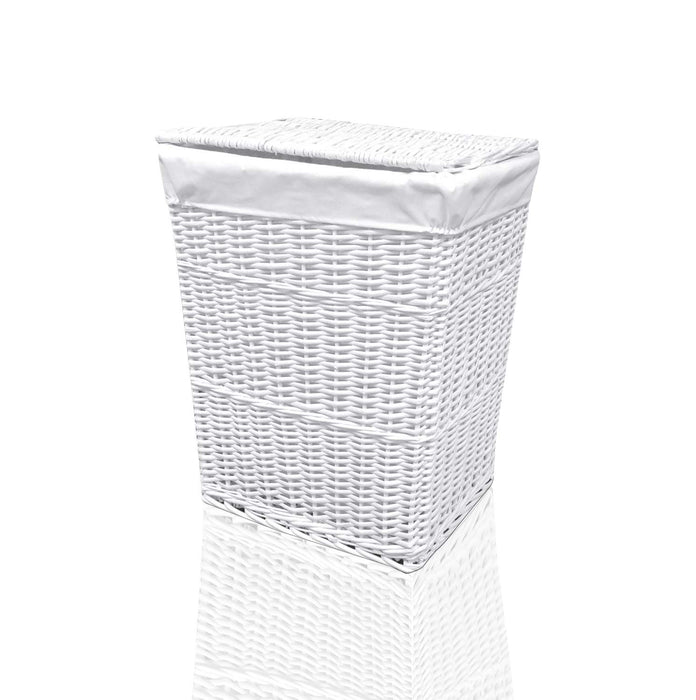 ARPAN Laundry Basket Wicker White 38 x 25 x 49 cm