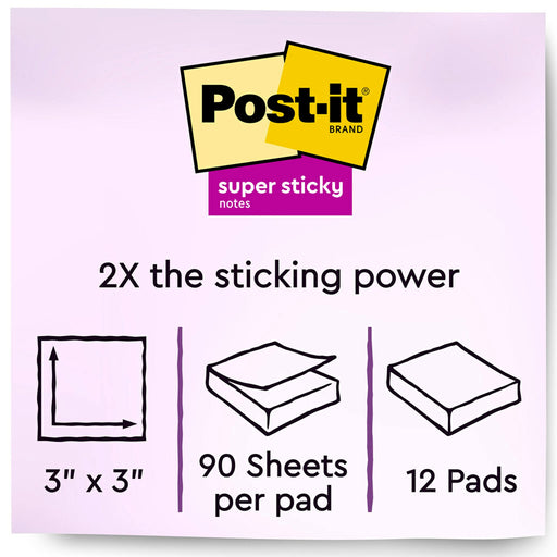 Post-It S/Stick 76X76 90S C/Ylw Pk12